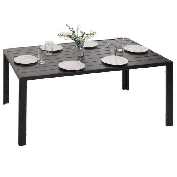 Alu-Gartentisch wetterfest 140x80cm Esstisch Outdoor anthrazit