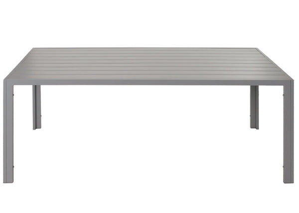 Alu Gartentisch wetterfest 180x80cm Balkontisch hellgrau