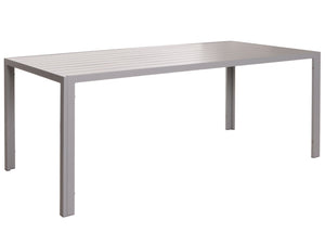 Alu Gartentisch wetterfest 180x80cm Balkontisch hellgrau
