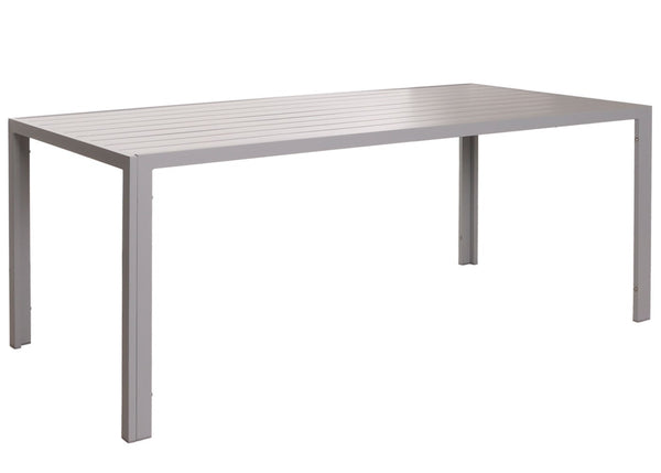 Alu Gartentisch wetterfest 180x80cm Balkontisch hellgrau
