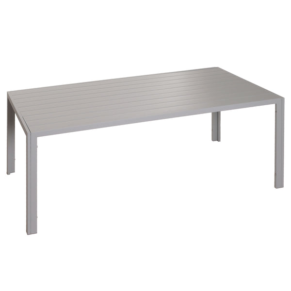 Alu Gartentisch wetterfest 180x80cm Balkontisch hellgrau