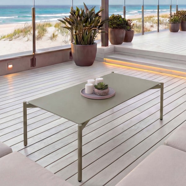 Aluminium Gartentisch Outdoor Loungetisch 105x65cm hellgrün