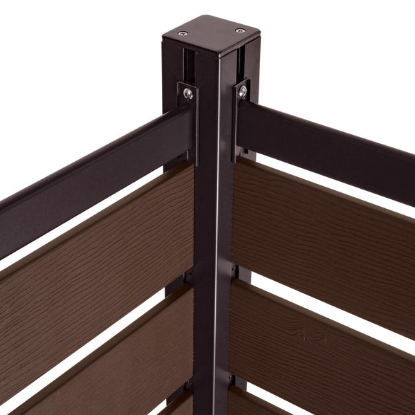 Alu Mülltonnenverkleidung Holzoptik erweiterbar 130x110cm braun