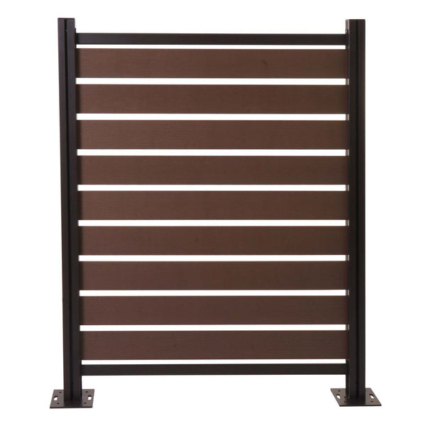 Alu Mülltonnenverkleidung Holzoptik erweiterbar 130x110cm braun