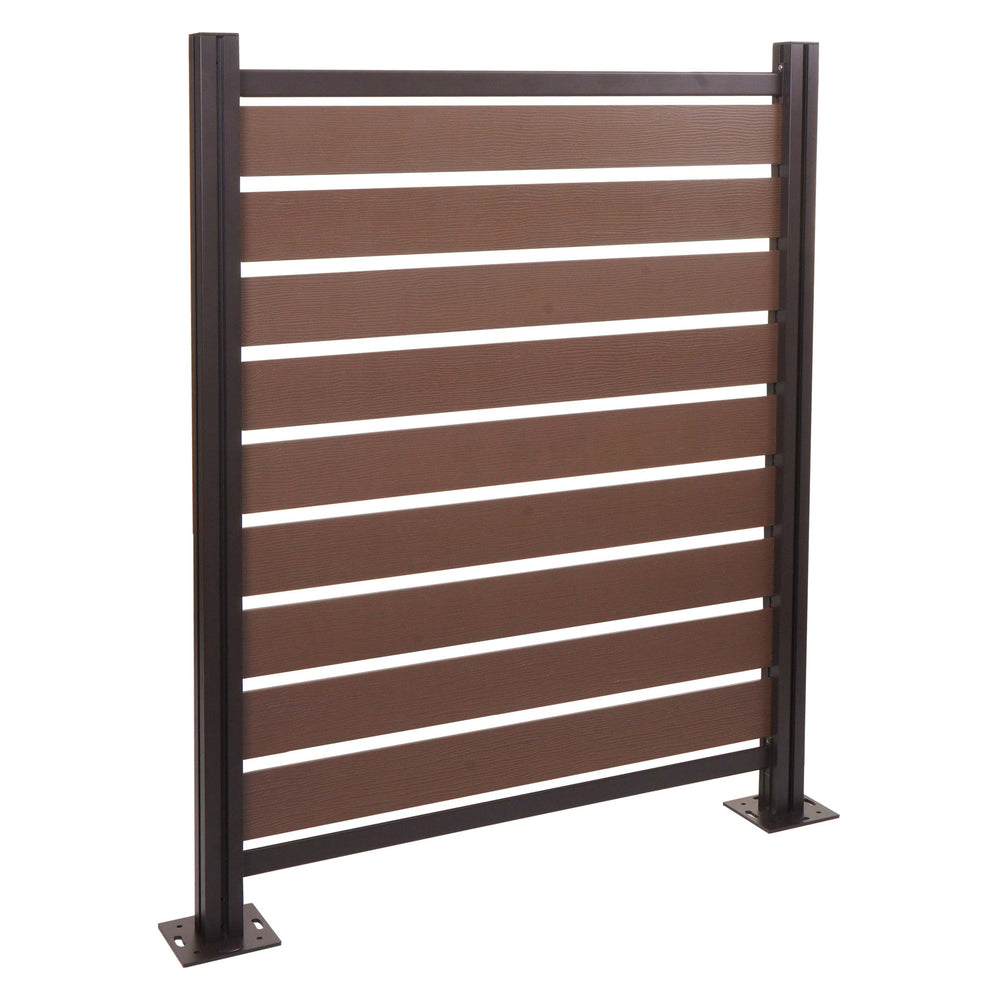 Alu Mülltonnenverkleidung Holzoptik erweiterbar 130x110cm braun