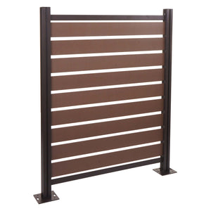 Alu Mülltonnenverkleidung Holzoptik erweiterbar 130x110cm braun