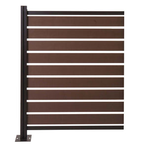 Alu Mülltonnenzaun Erweiterung Holzoptik 130x100cm braun