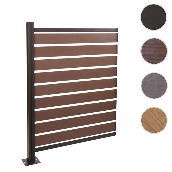 Alu Mülltonnenzaun Erweiterung Holzoptik 130x100cm braun