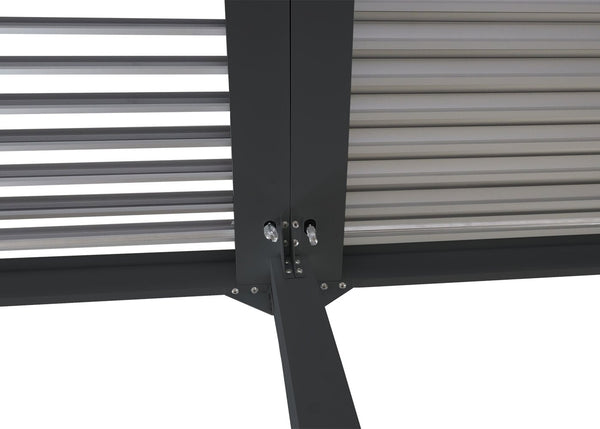 Alu Pergola Lamellen Sandy mit 3 Seitenwänden 3x6m anthrazit