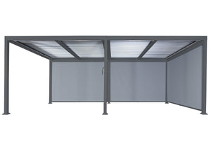 Alu Pergola Lamellen Sandy mit 3 Seitenwänden 3x6m anthrazit