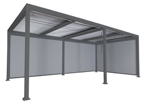 Alu Pergola Lamellen Sandy mit 3 Seitenwänden 3x6m anthrazit