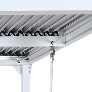 Alu Pergola Lamellen Sandy mit 2 Seitenwänden und Lamellen 3x3,7m weiss