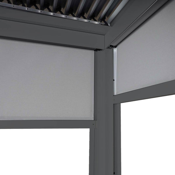 Alu Pergola Lamellen Sandy Lamellenpavillon mit 6 Seitenwänden 3x6m anthrazit