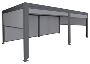 Alu Pergola Lamellen Sandy Lamellenpavillon mit 6 Seitenwänden 3x6m anthrazit