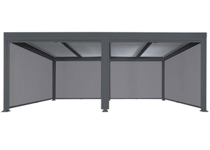 Alu Pergola Lamellen Sandy Lamellenpavillon mit 6 Seitenwänden 3x6m anthrazit