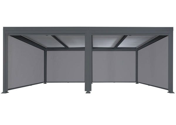 Alu Pergola Lamellen Sandy Lamellenpavillon mit 6 Seitenwänden 3x6m anthrazit