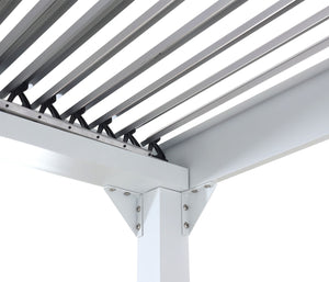 Alu Pergola Lamellen Sandy Terrassenüberdachung 3x3,7m weiss