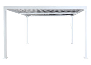 Alu Pergola Lamellen Sandy Terrassenüberdachung 3x3,7m weiss