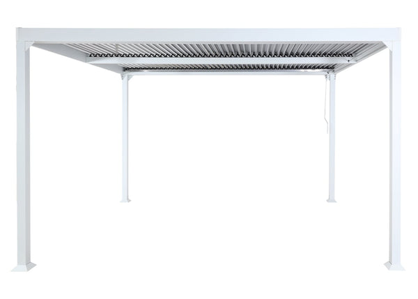 Alu Pergola Lamellen Sandy Terrassenüberdachung 3x3,7m weiss