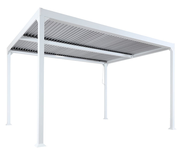 Alu Pergola Lamellen Sandy Terrassenüberdachung 3x3,7m weiss