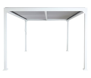 Alu Pergola Lamellen Sandy Terrassenüberdachung 3x3,7m weiss