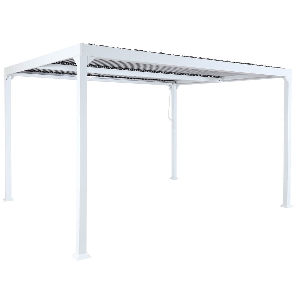 Alu Pergola Lamellen Sandy Terrassenüberdachung 3x3,7m weiss