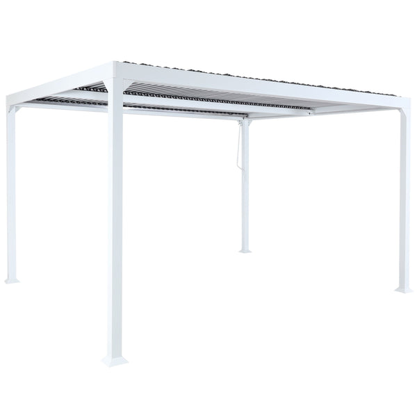 Alu Pergola Lamellen Sandy Terrassenüberdachung 3x3,7m weiss
