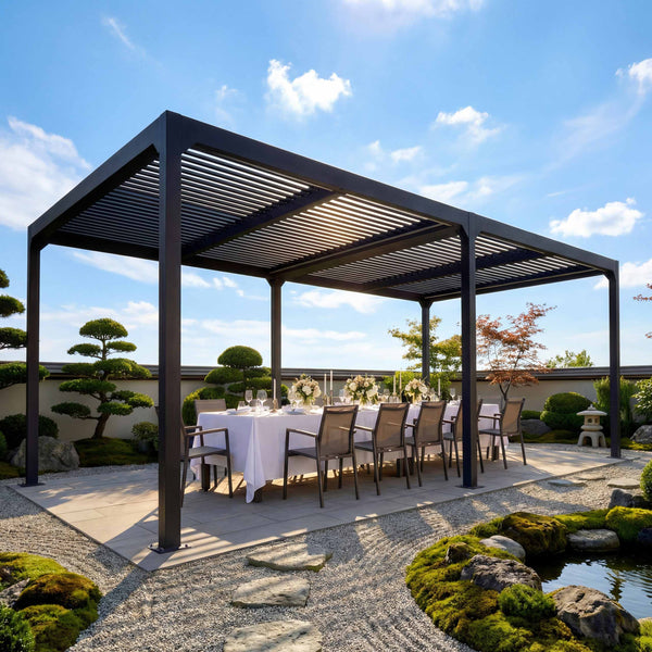 Alu Pergola Lamellen Sandy Terrassenüberdachung Garten 3x6m anthrazit
