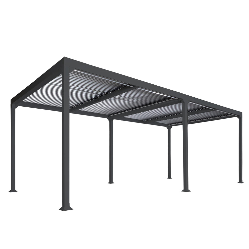 Alu Pergola Lamellen Sandy Terrassenüberdachung Garten 3x6m anthrazit