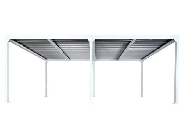 Alu Pergola Lamellen Sandy Terrassenüberdachung 3x6m weiss