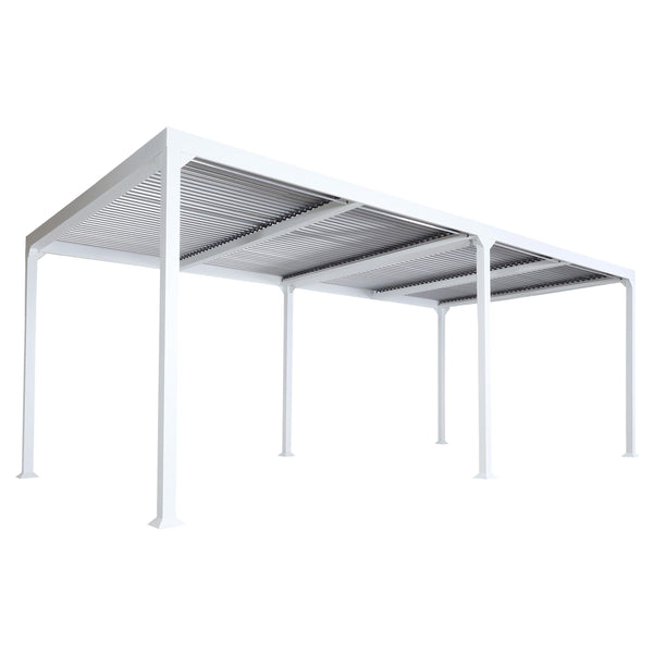Alu Pergola Lamellen Sandy Terrassenüberdachung 3x6m weiss