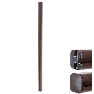 Alu-Pfosten für WPC-Zaun Stecksystem 240cm braun Savon