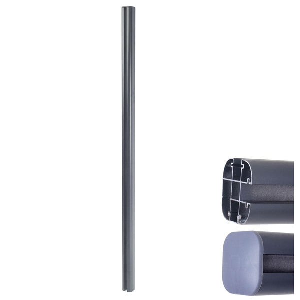 Alu-Pfosten für WPC-Zaun Stecksystem 240cm grau Savon