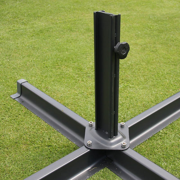 Ampelschirm Polyester Alu/Stahl mit Ständer 3x3m creme