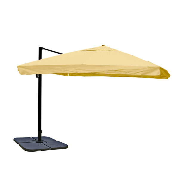 Ampelschirm Polyester Alu/Stahl mit Ständer 3x3m creme