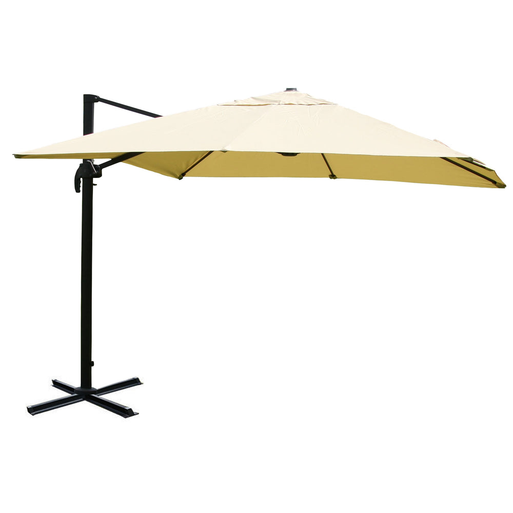 Ampelschirm Gastro Sonnenschirm Polyester/Alu ohne Ständer 3x3m creme