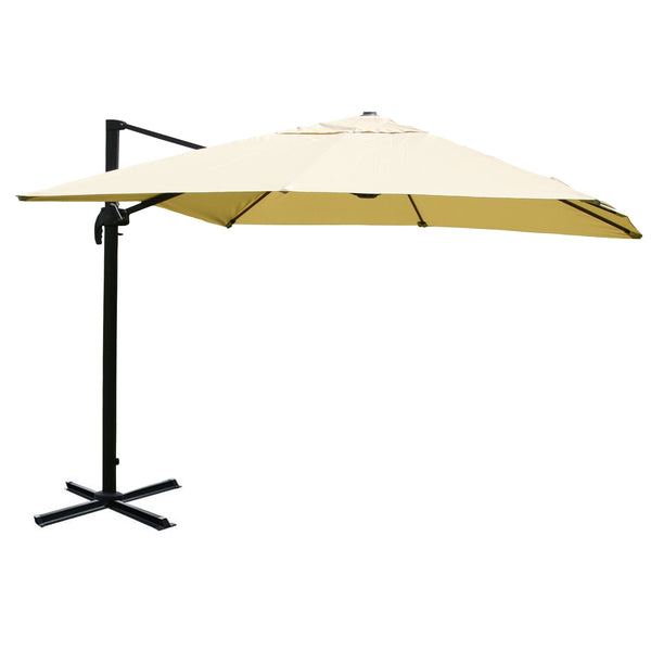 Ampelschirm Gastro Sonnenschirm Polyester/Alu ohne Ständer 3x3m creme