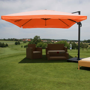 Ampelschirm Gastronomie mit Ständer Polyester 3x3m terracotta