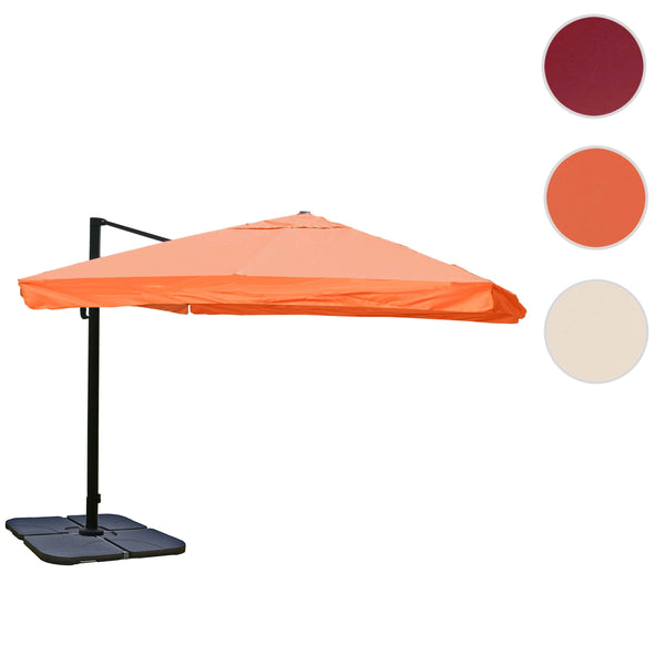 Ampelschirm Gastronomie mit Ständer Polyester 3x3m terracotta