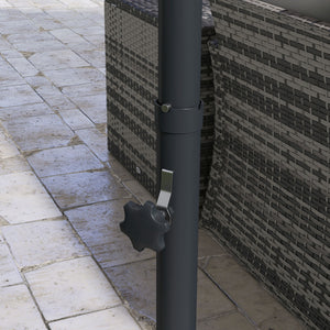 Ampelschirm neigbar drehbar mit Handkurbel 3m dunkelgrau