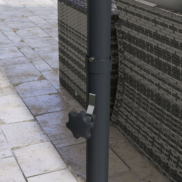 Ampelschirm neigbar drehbar mit Handkurbel 3m dunkelgrau