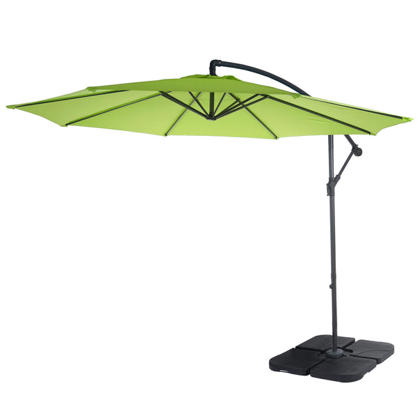 Ampelschirm neigbar Sonnenschutz mit Ständer 3m grün-lemon