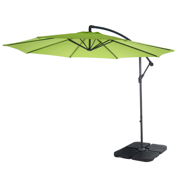 Ampelschirm neigbar Sonnenschutz mit Ständer 3m grün-lemon