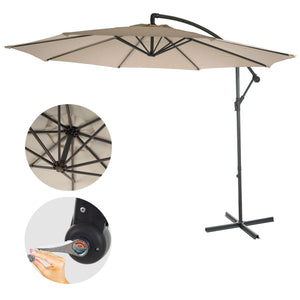 Ampelschirm neigbar Sonnenschutz ohne Ständer 3m sand-beige
