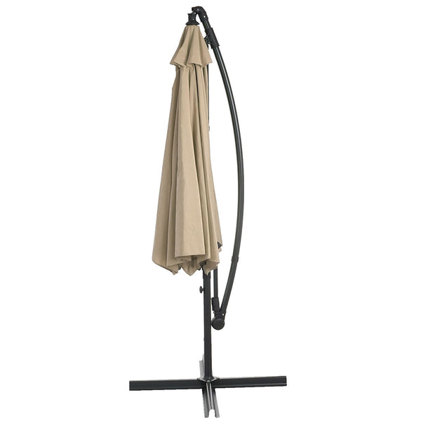 Ampelschirm neigbar Sonnenschutz ohne Ständer 3m sand-beige
