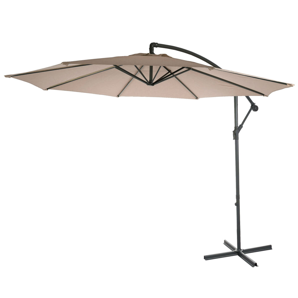 Ampelschirm neigbar Sonnenschutz ohne Ständer 3m sand-beige
