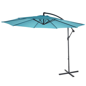 Ampelschirm neigbar Sonnenschutz ohne Ständer 3m türkis-blau
