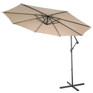 Ampelschirm neigbar mit Ständer Polyester Stahl Ø3m sand-beige