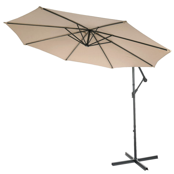 Ampelschirm neigbar mit Ständer Polyester Stahl Ø3m sand-beige
