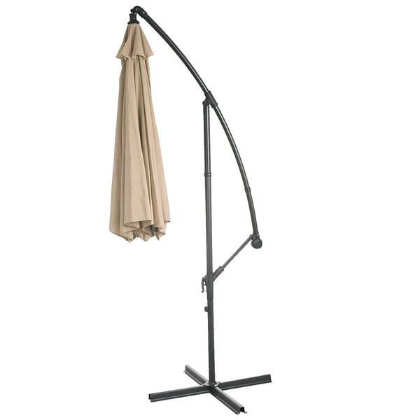 Ampelschirm neigbar mit Ständer Polyester Stahl Ø3m sand-beige